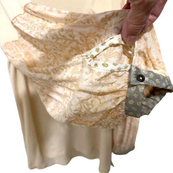 Free People We The Free Boho Long Balloon Sleeve Top Ecru Oversized M $88 - Picture 7 of 9